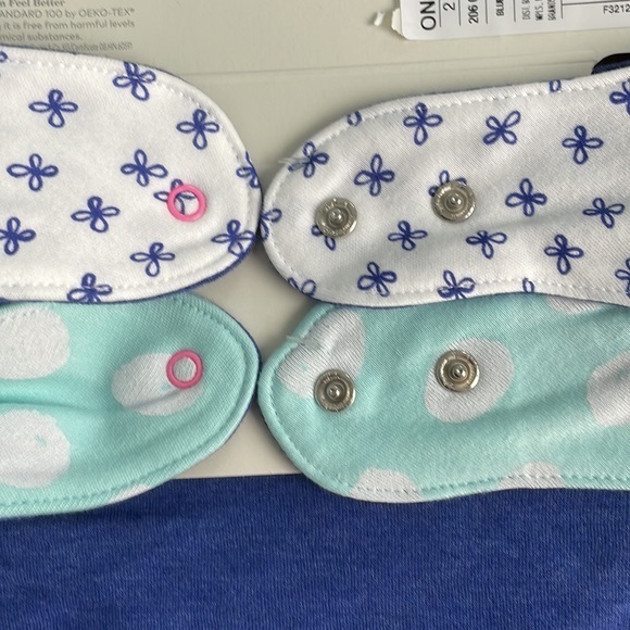Bandana Bibs Cloud Island Dark and Light Blue Baby Infant - 4‎ bibs - Picture 5 of 7